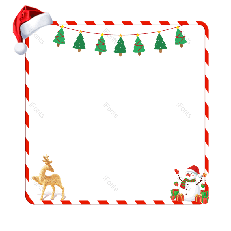 彩带图片,圣诞礼物元素,雪人PNG,圣诞帽免抠素材